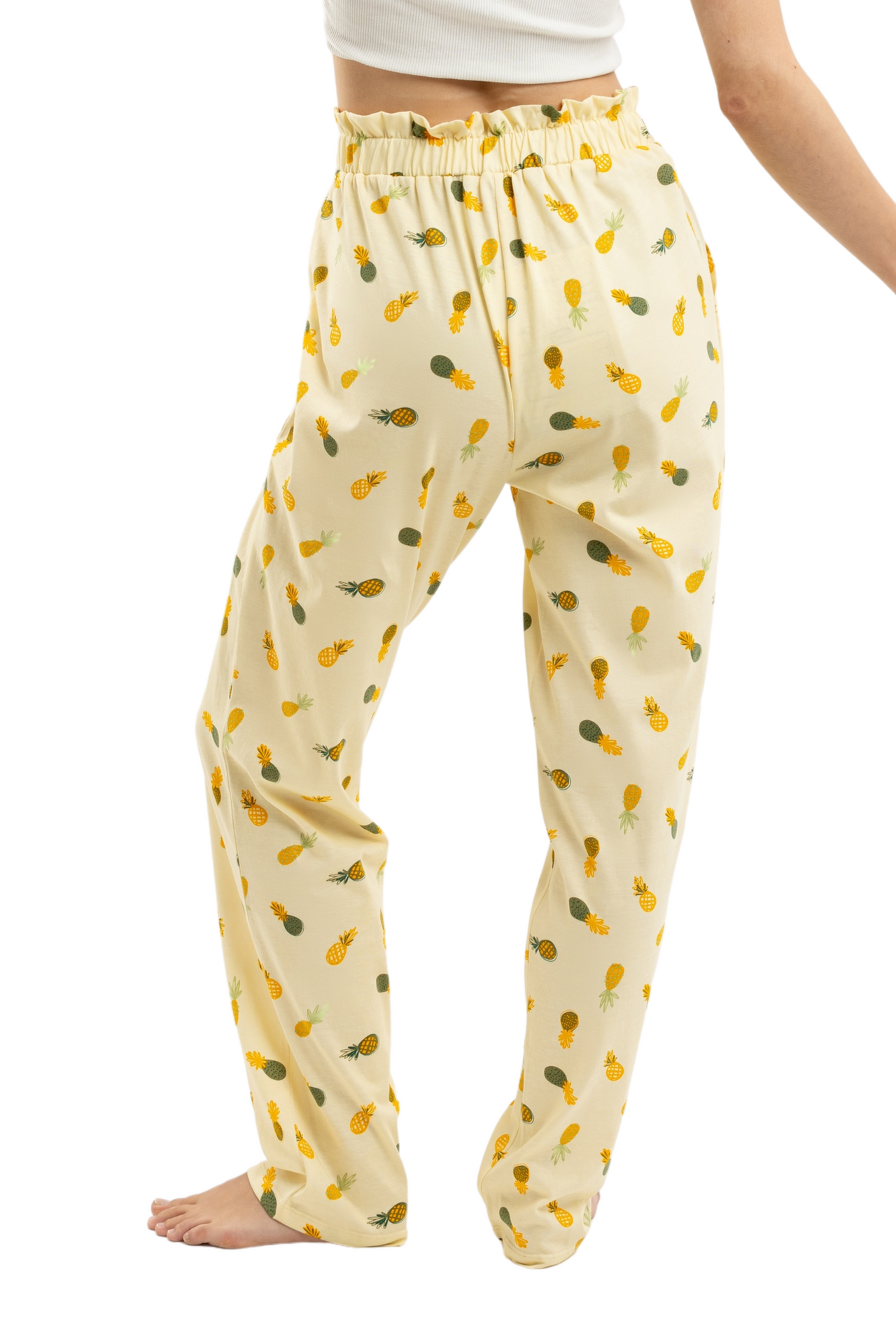 Pineapple Summer Tie Pants Yellow