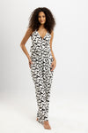 Paint Strokes Summer Jumpsuit White