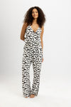 Paint Strokes Summer Jumpsuit White