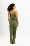 Pineapple Summer Suspenders Jumpsuit Olive