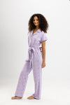 Dog Summer Short Sleeves Jumpsuit Purple