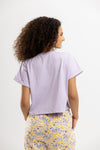 Mini Flowers Summer Cropped Top Lavender