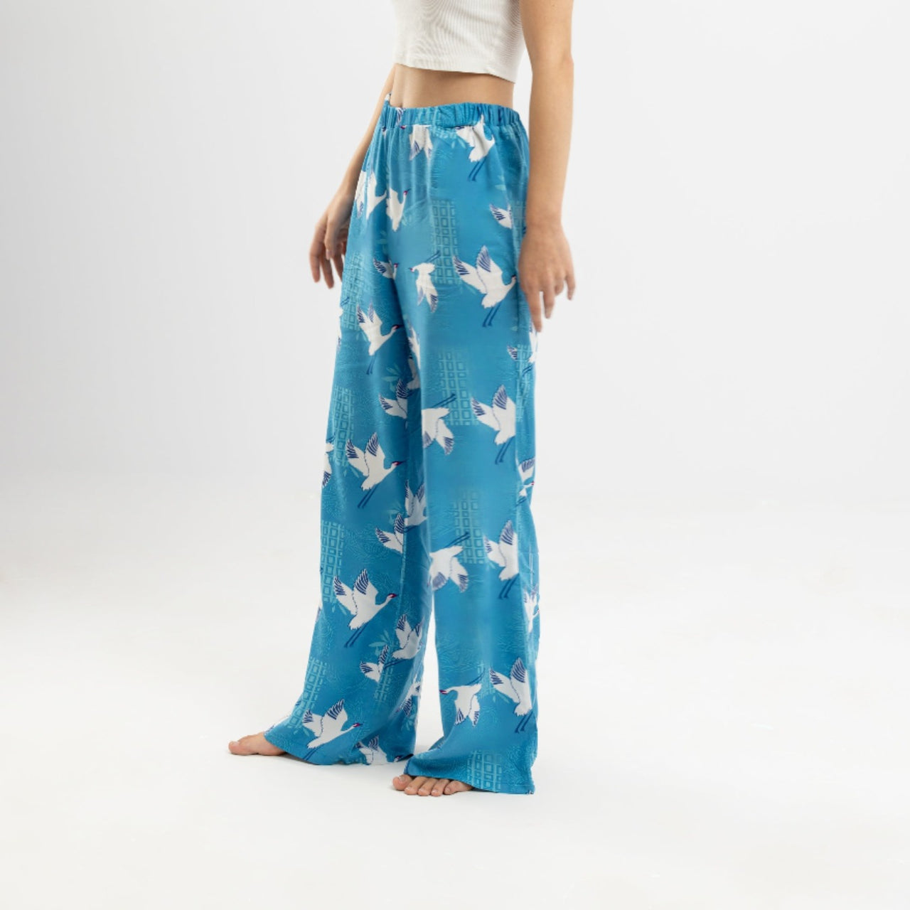 Rayon Summer Star Pants Blue