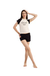 Plain Black half-sleeve pajamas 3Pieces