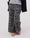 Animal Print Winter Wide Pants Black