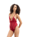 Scarlet Satin One peace Lace Trim Detail Bodysuit