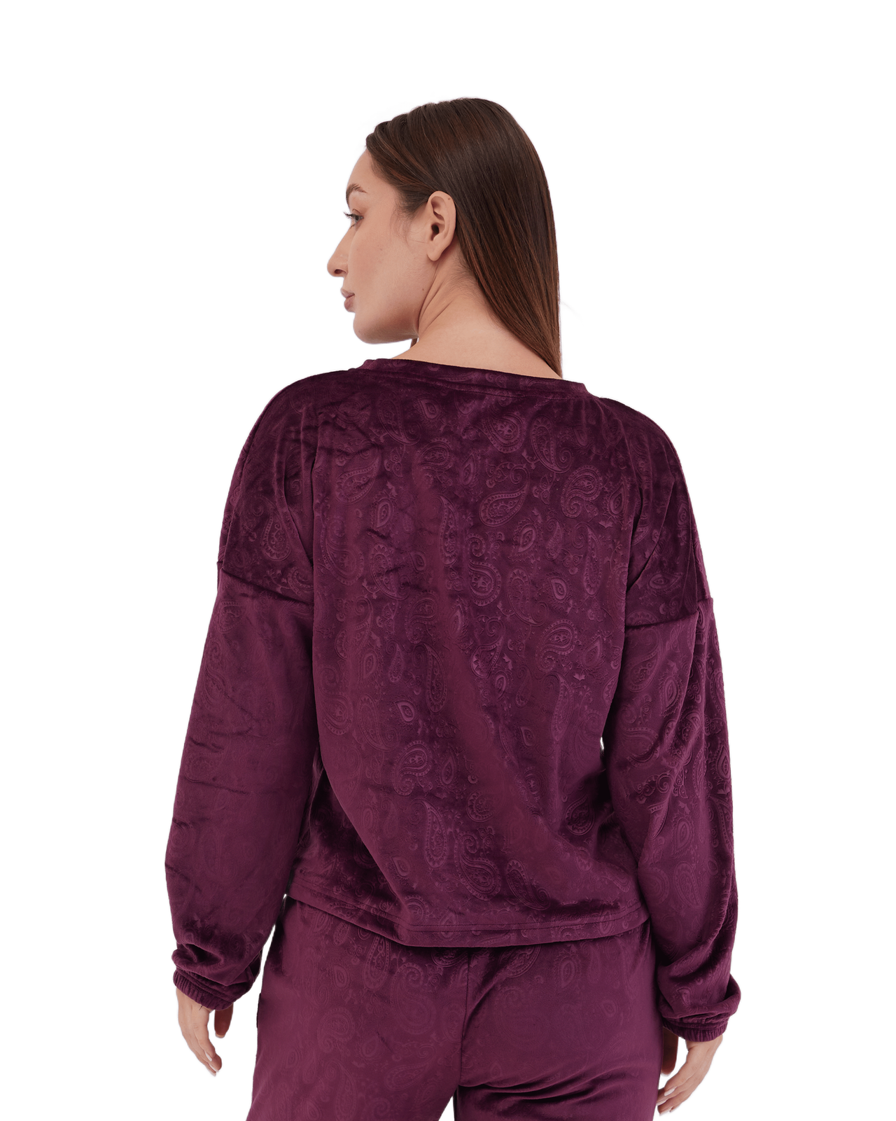 Paisley Winter Round Top Burgundy