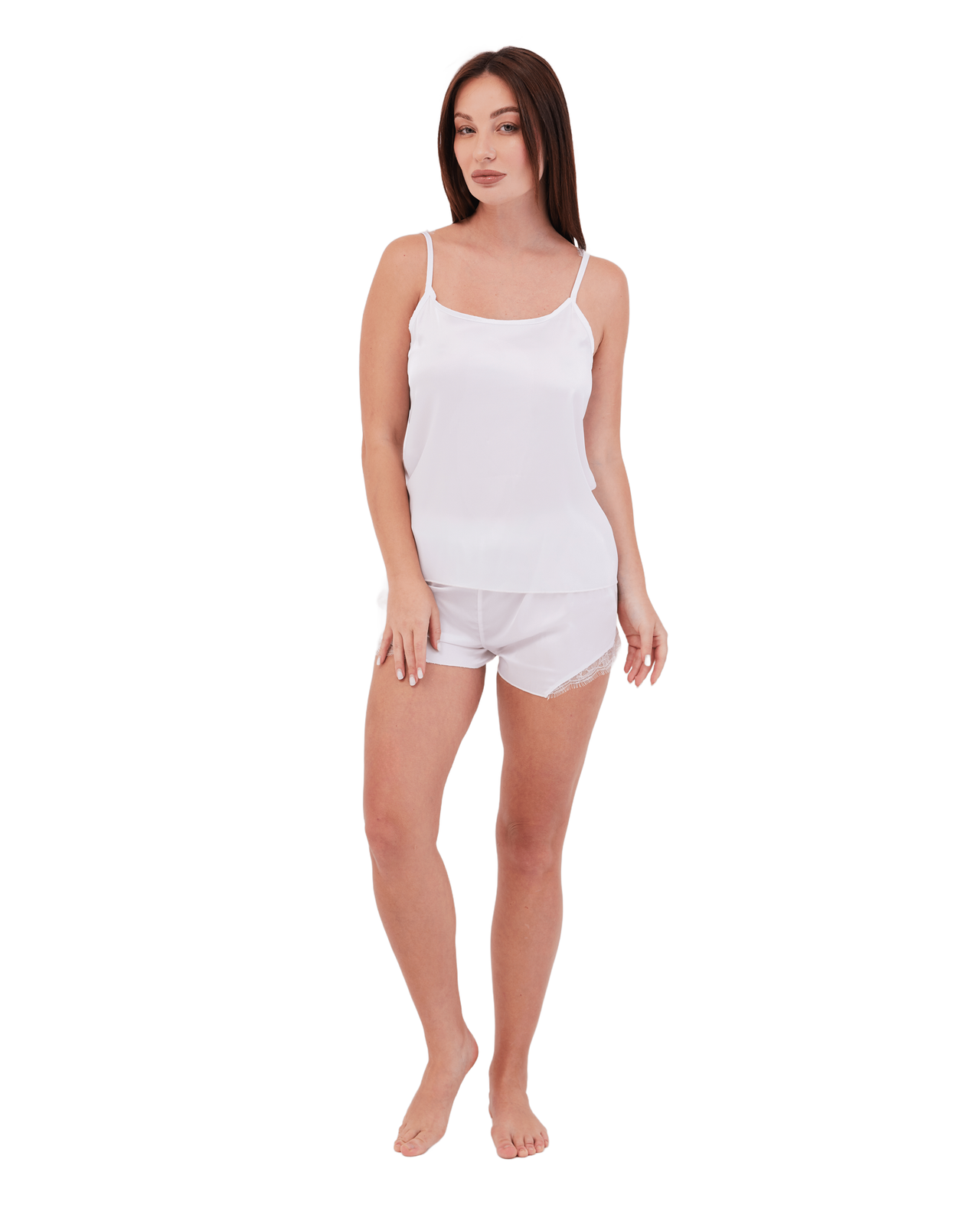 Chiffon and Satin 3Pcs Short Pajama with Kimono