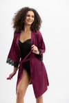 One Piece short dressing gown Robe burgundy