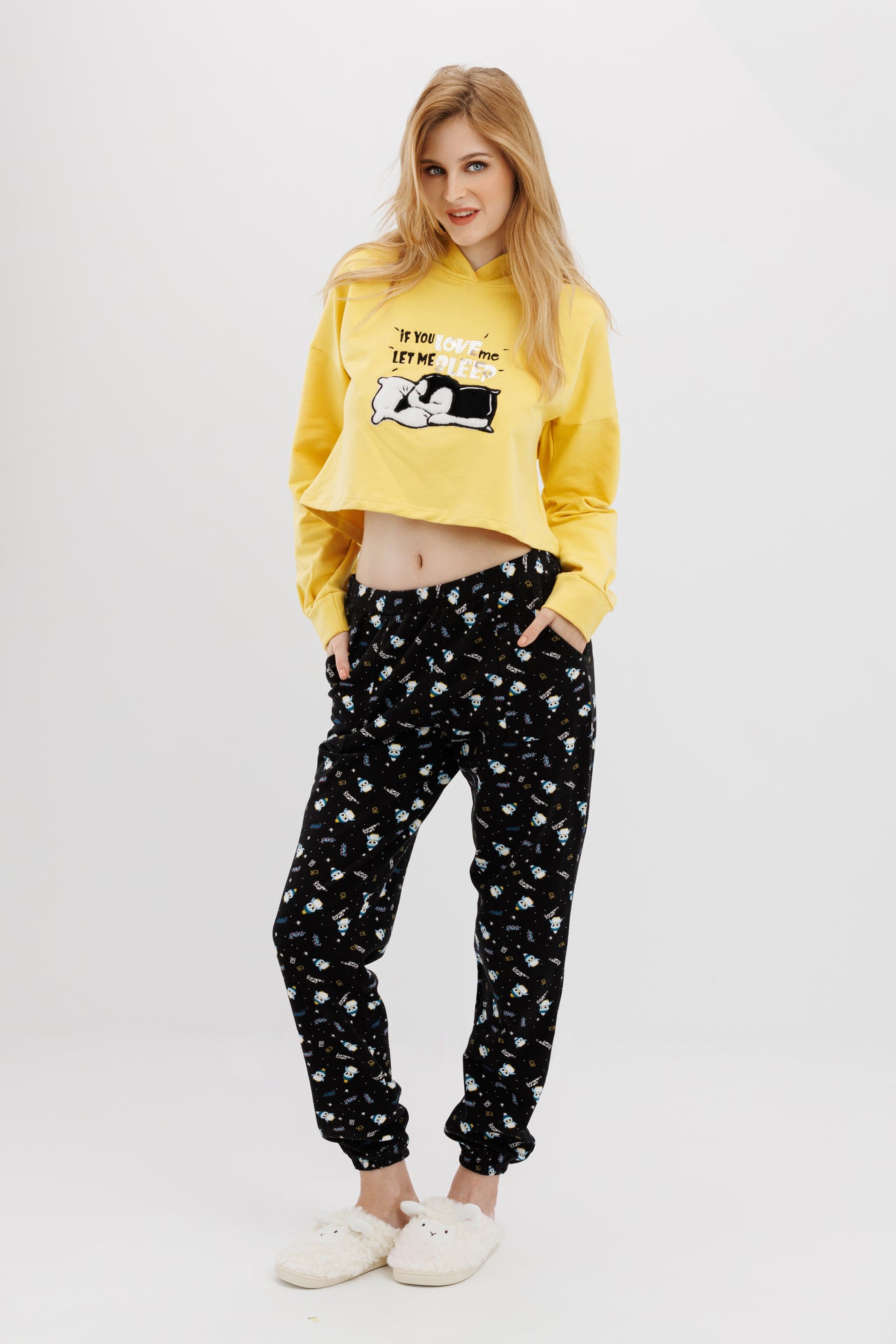 Hello winter full pajama Yellow