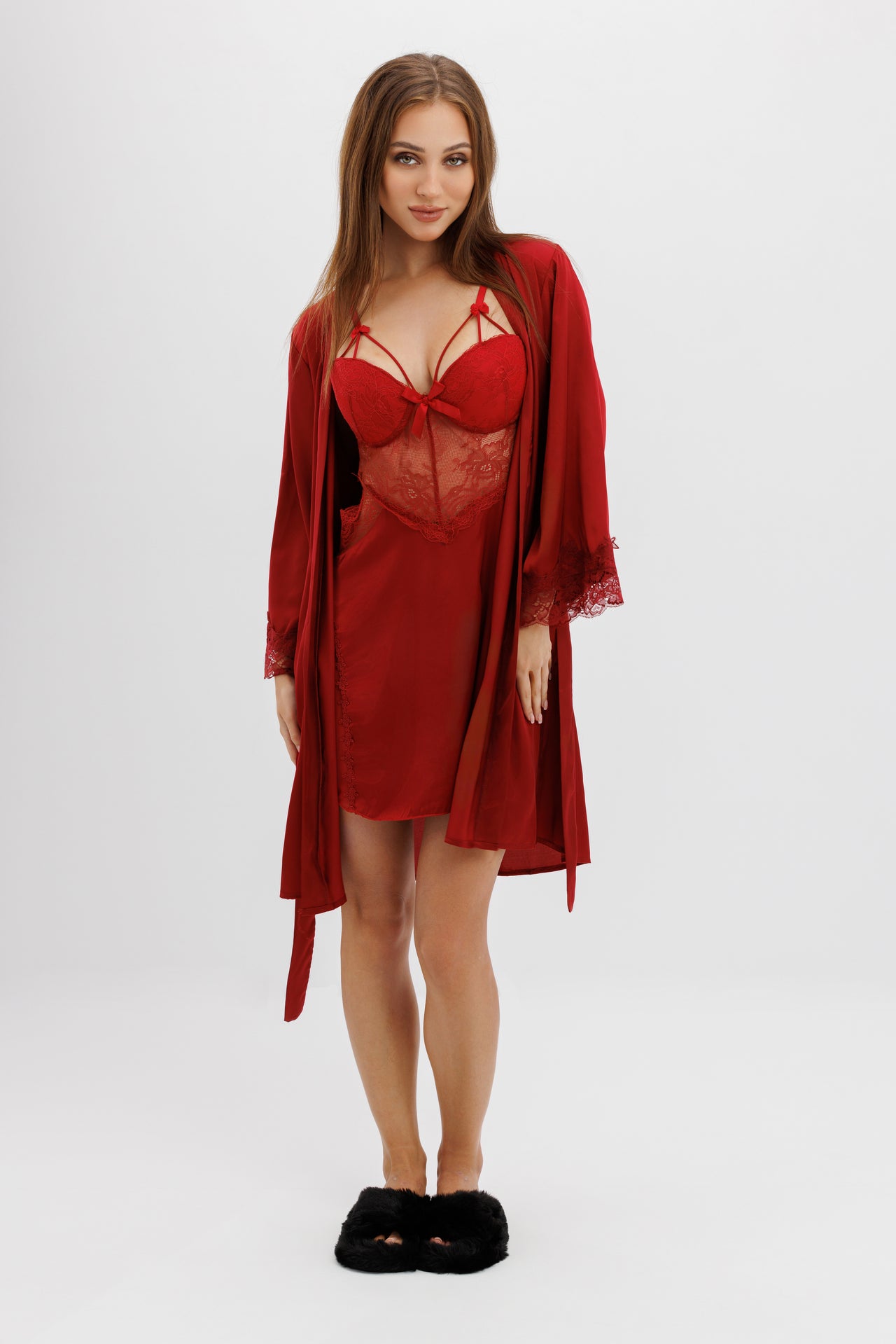 sexy red lace lingerie
