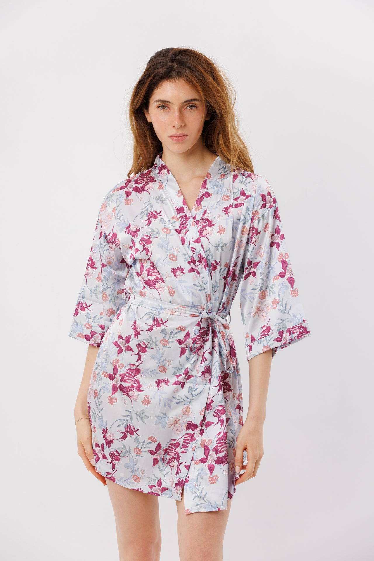 Luxurious Print Satin Robe