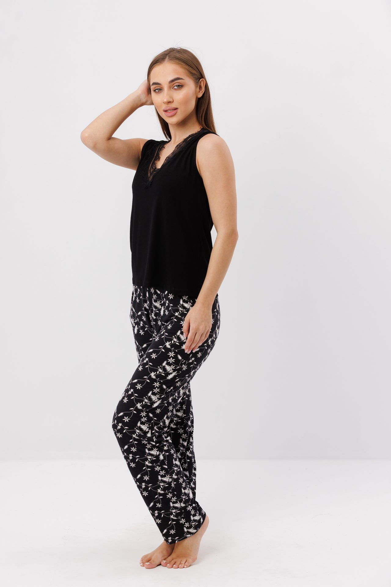 Cotton Floral set with lace trim