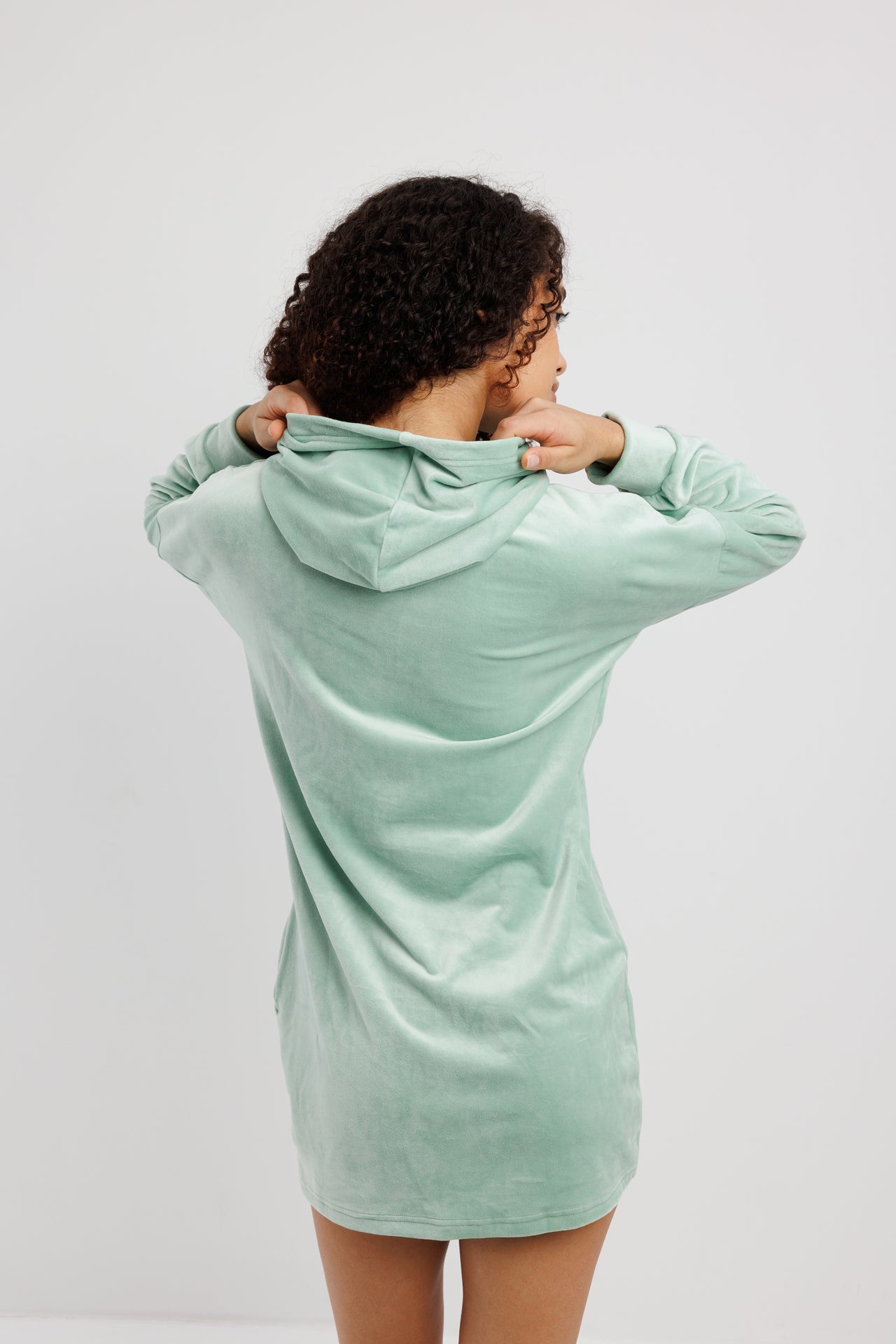 Mint Cozy Hoodie Dress