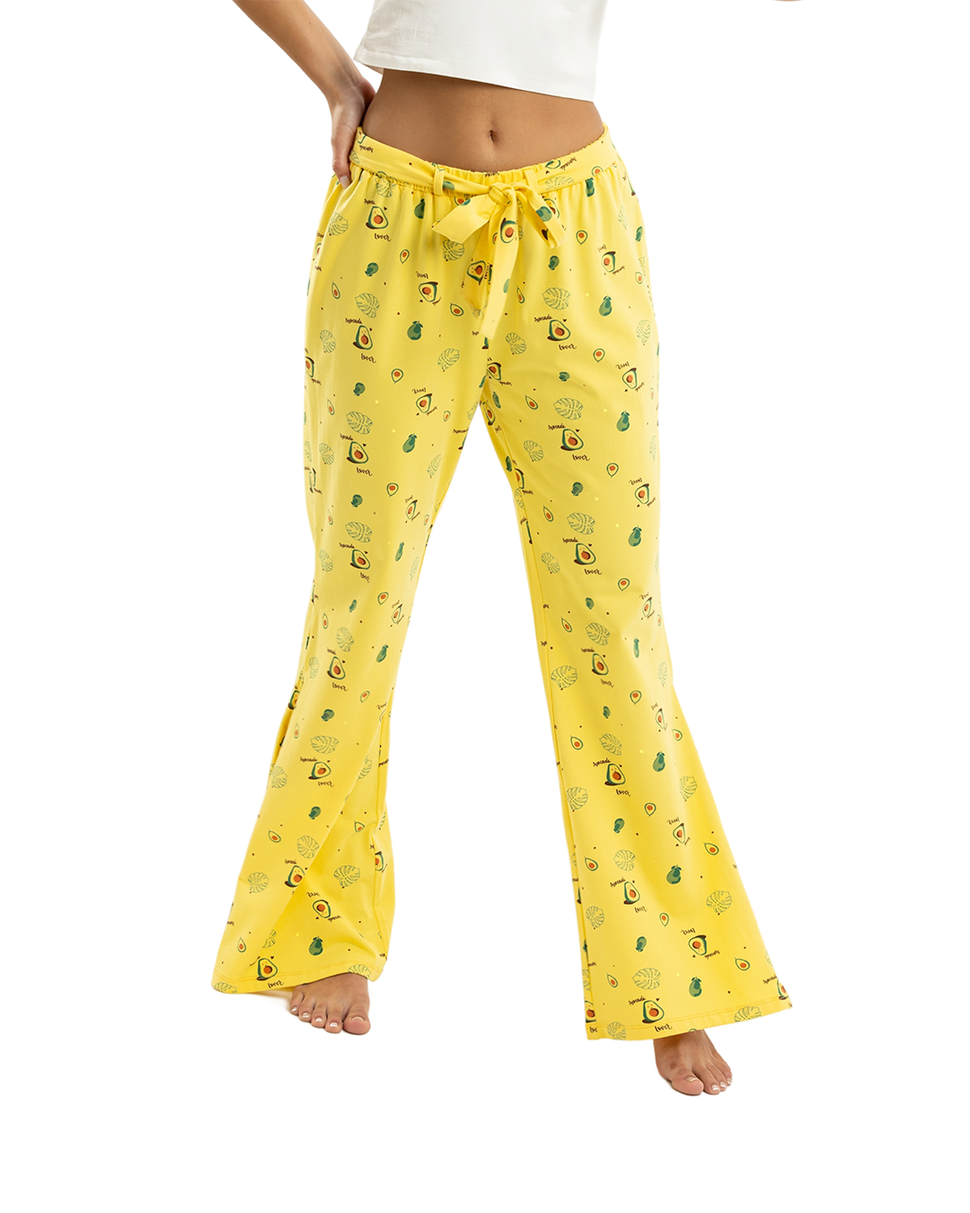 Avocado Summer Tie Waist Pants Yellow – A2Z Women