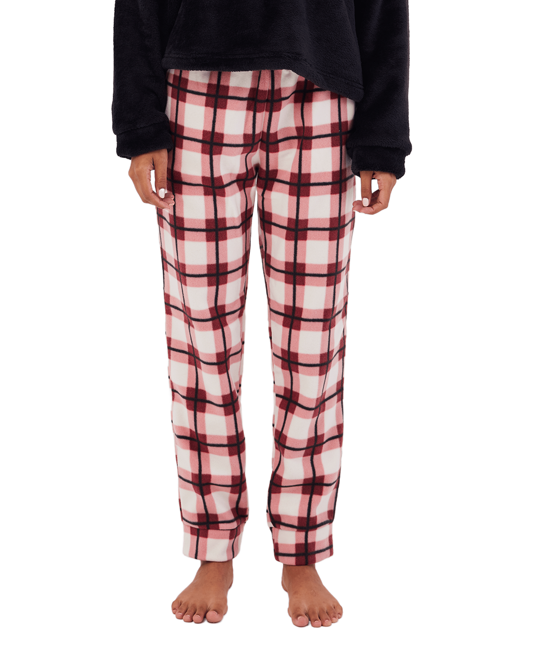 Red Checkers Winter Pants Beige