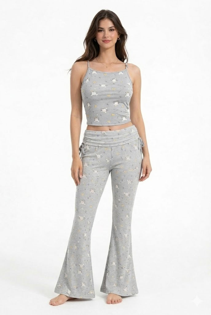 Soft Grey Full Pajama 3 pieces