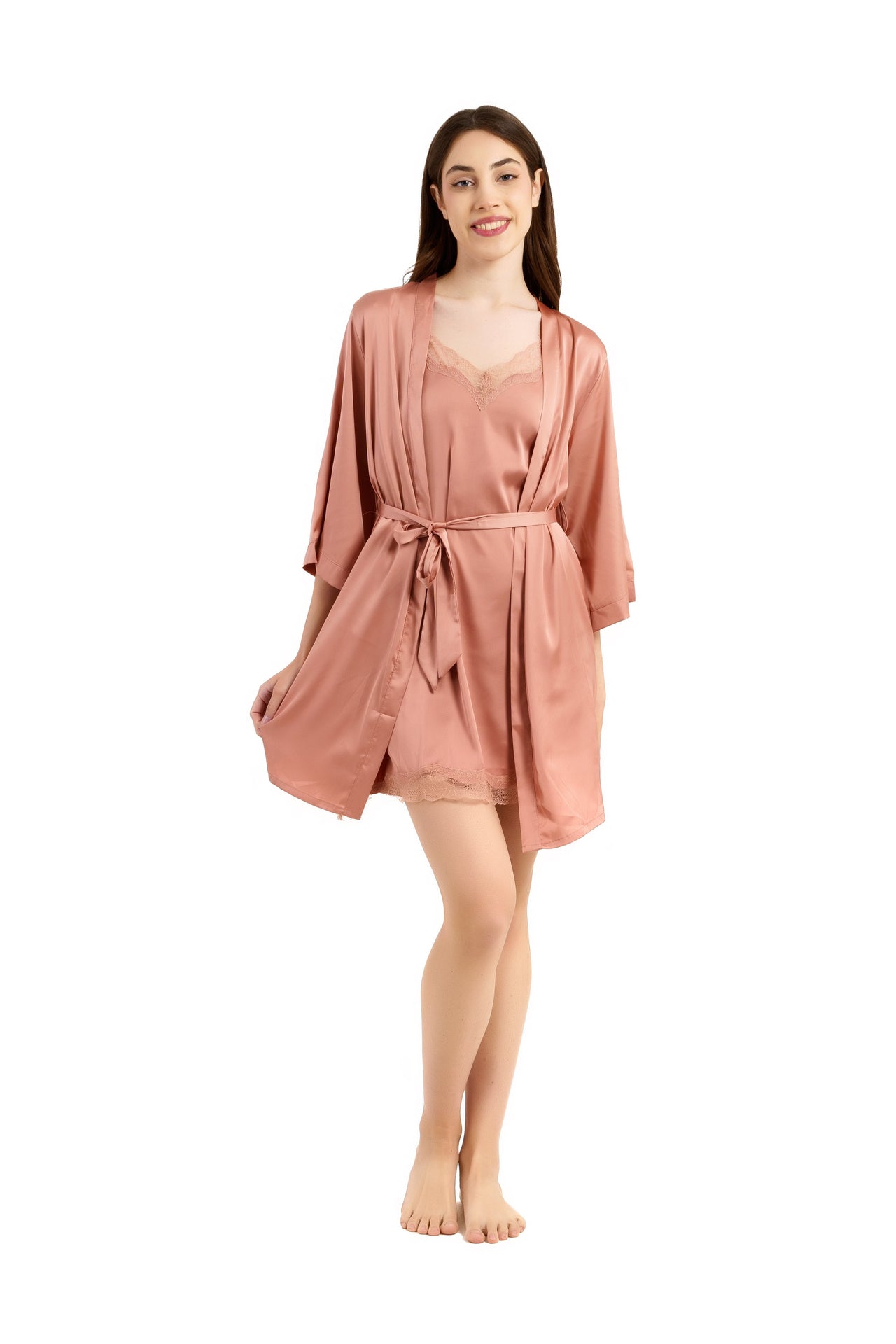 Nude Pink Satin Lingerie