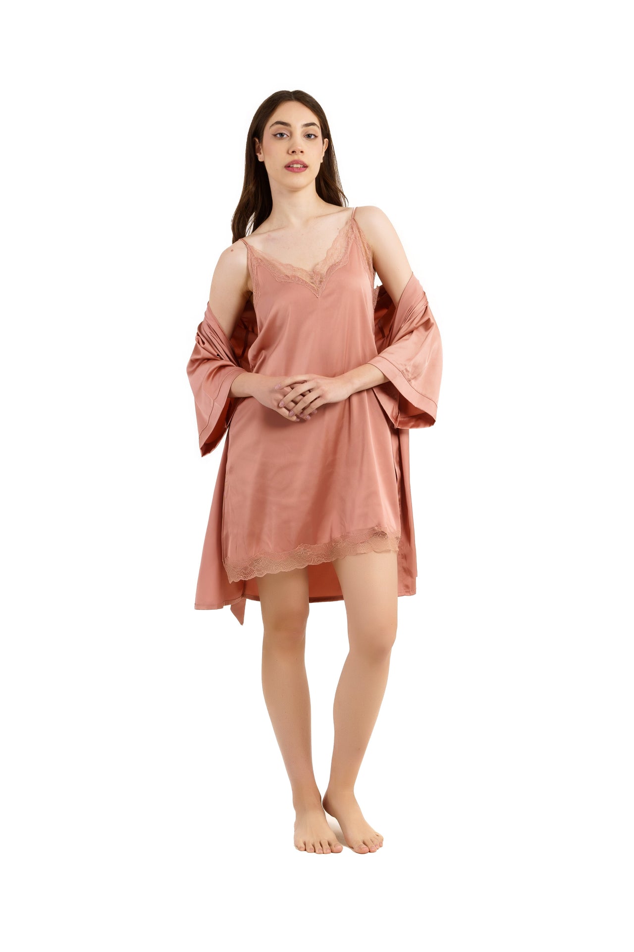 Nude Pink Satin Lingerie