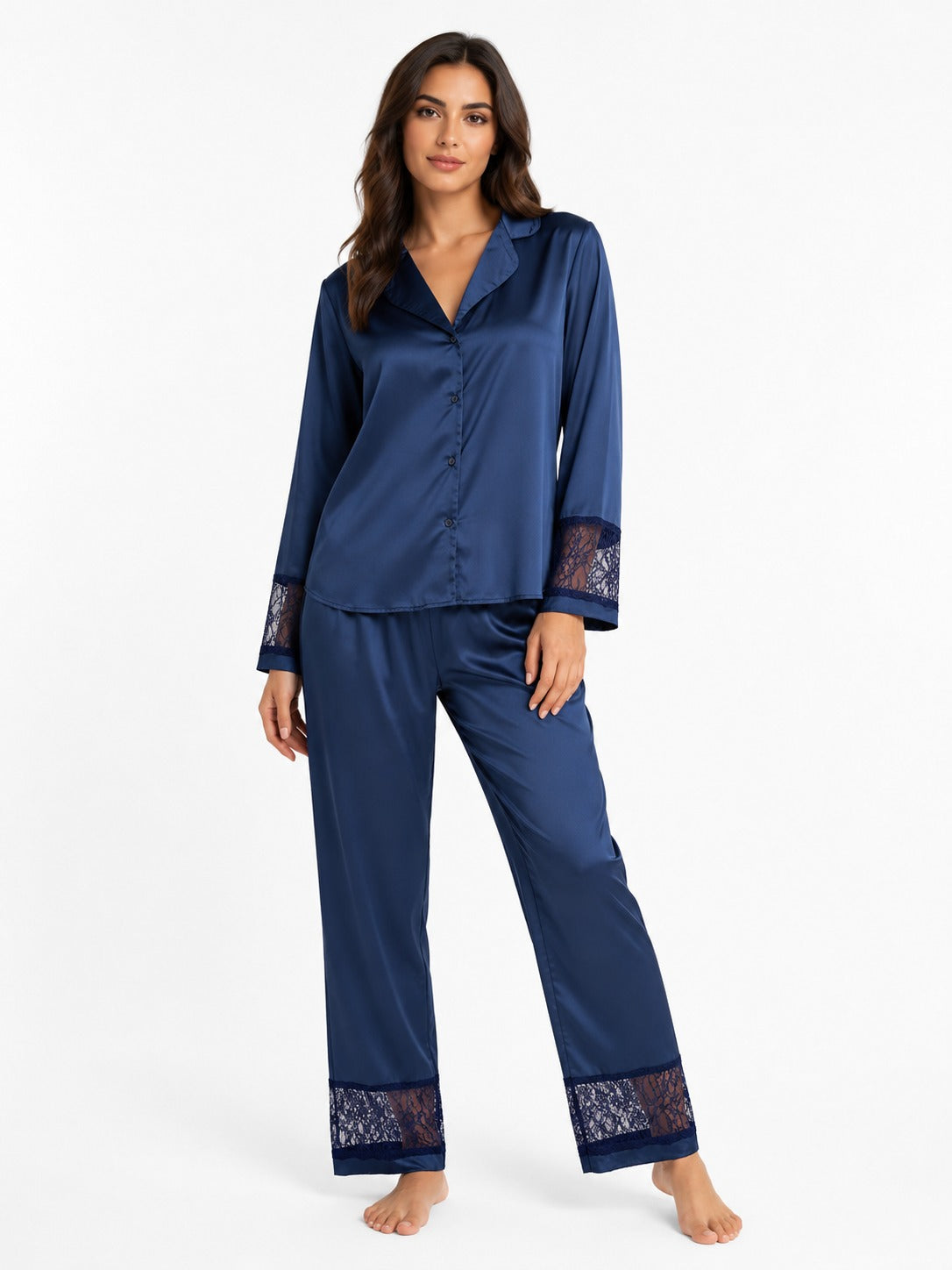 Royal navy satin pajama