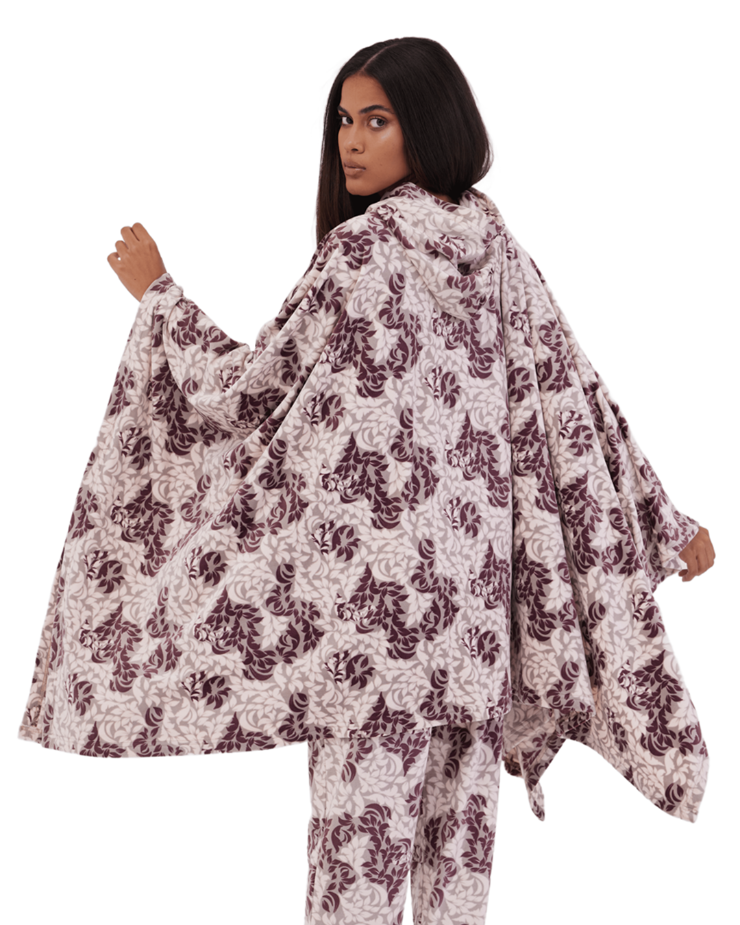 Leaves Winter Poncho Free Size