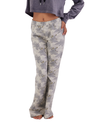 Grey Floral Winter Wide Pants Biege