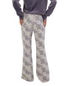 Grey Floral Winter Wide Pants Biege