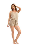 Beige Dots  Romper