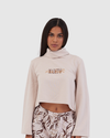 Leaves Winter Crop Top Beige