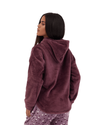 Hearts Winter Hoodie Top Burgundy