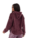 Hearts Winter Hoodie Top Burgundy