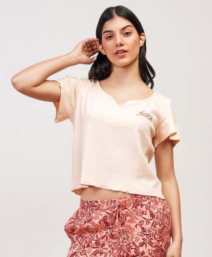 A2Z Summer Short Sleeves Cropped  Top Somon