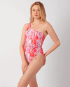 Women's Swimwear Colorful One Shoulder One Piece Swimsuit