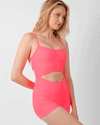 Women's Swimwear Cross Swimsuit One Piece Pink