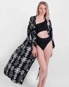 Swimwear Summer Cover-Up Self Belted Free Size Black