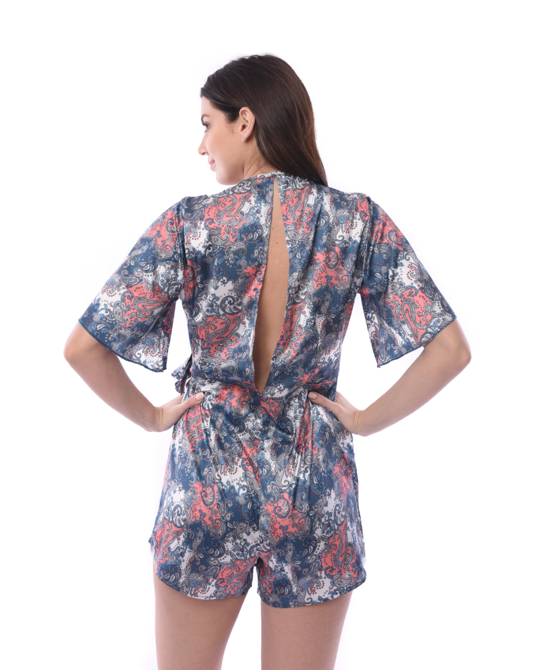 A2Z Women's Floral Satin Romper