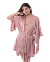 Satin Nightdress with Short Satin Robe