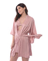 Satin Nightdress with Short Satin Robe