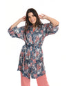 A2Z Women's Floral Satin Short Robe