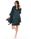 A2Z Floral Nightgown With Robe Dark Green