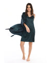 A2Z Floral Nightgown With Robe Dark Green