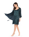 A2Z Floral Nightgown With Robe Dark Green