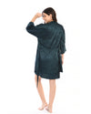 A2Z Floral Nightgown With Robe Dark Green