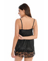 A2Z Women Lace Stain Black Nightdress